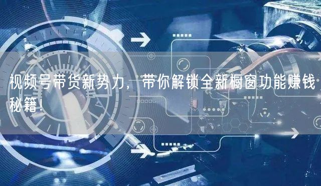 视频号带货新势力，带你解锁全新橱窗功能赚钱秘籍！
