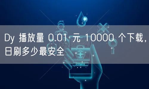 Dy 播放量 0.01 元 10000 个下载，日刷多少最安全