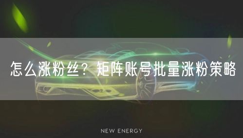 怎么涨粉丝？矩阵账号批量涨粉策略
