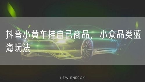 抖音小黄车挂自己商品，小众品类蓝海玩法