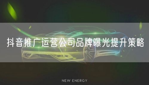 抖音推广运营公司品牌曝光提升策略