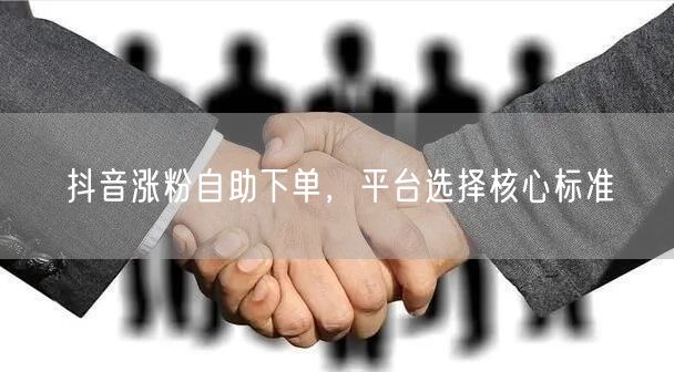抖音涨粉自助下单，平台选择核心标准