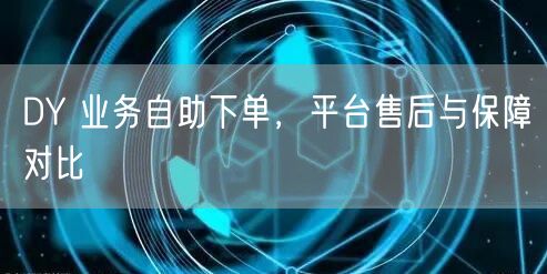 DY 业务自助下单，平台售后与保障对比