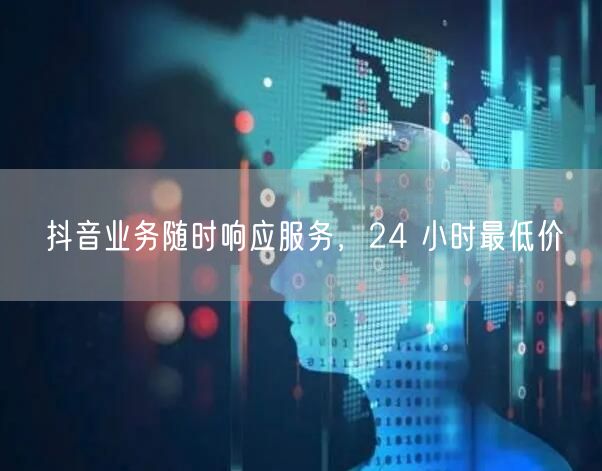 抖音业务随时响应服务，24 小时最低价