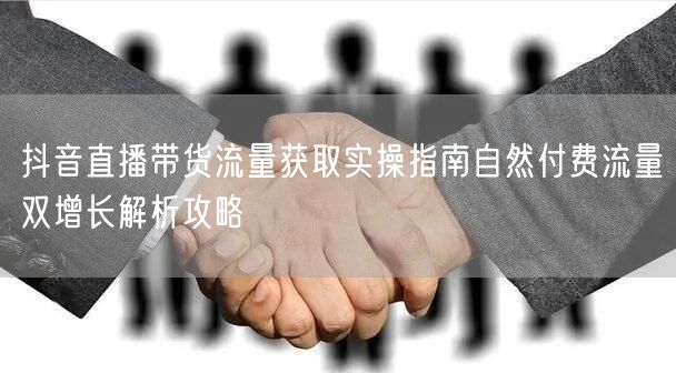 抖音直播带货流量获取实操指南自然付费流量双增长解析攻略