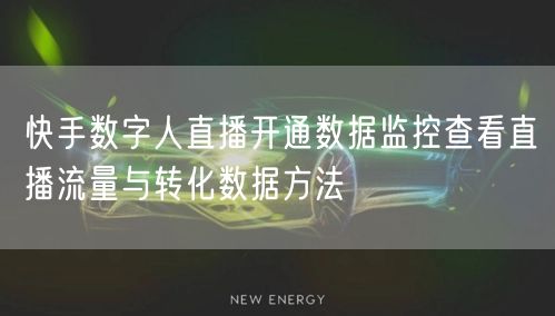 快手数字人直播开通数据监控查看直播流量与转化数据方法