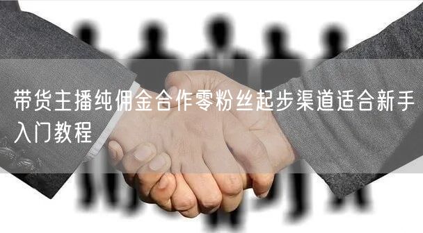 带货主播纯佣金合作零粉丝起步渠道适合新手入门教程
