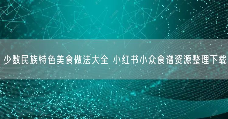 少数民族特色美食做法大全 小红书小众食谱资源整理下载