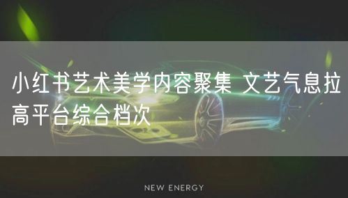 小红书艺术美学内容聚集 文艺气息拉高平台综合档次