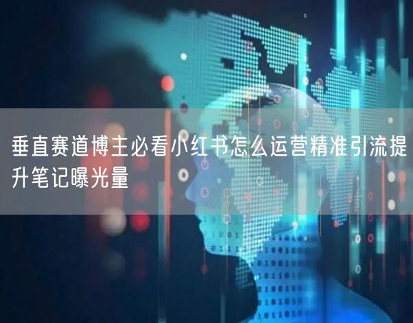 垂直赛道博主必看小红书怎么运营精准引流提升笔记曝光量