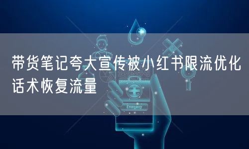 带货笔记夸大宣传被小红书限流优化话术恢复流量