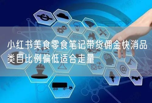 小红书美食零食笔记带货佣金快消品类目比例偏低适合走量