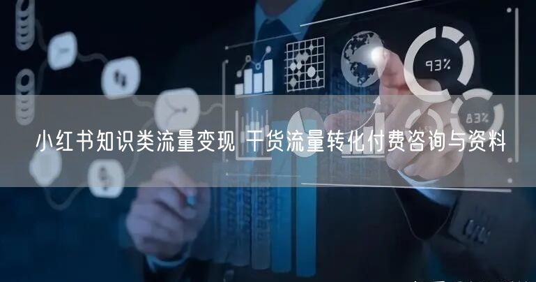 小红书知识类流量变现 干货流量转化付费咨询与资料