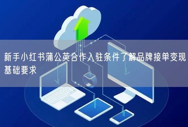 新手小红书蒲公英合作入驻条件了解品牌接单变现基础要求