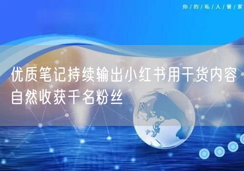 优质笔记持续输出小红书用干货内容自然收获千名粉丝