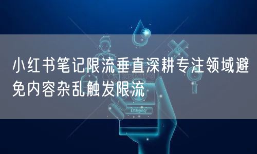 小红书笔记限流垂直深耕专注领域避免内容杂乱触发限流