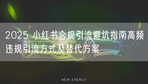 2025 小红书合规引流避坑指南高频违规引流方式及替代方案