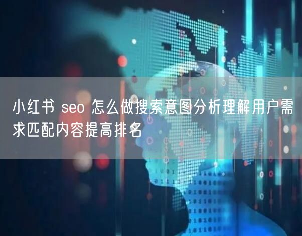 小红书 seo 怎么做搜索意图分析理解用户需求匹配内容提高排名