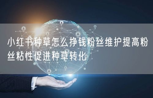 小红书种草怎么挣钱粉丝维护提高粉丝粘性促进种草转化