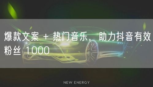 爆款文案 + 热门音乐，助力抖音有效粉丝 1000