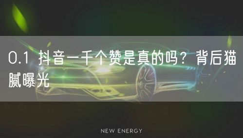 0.1 抖音一千个赞是真的吗？背后猫腻曝光
