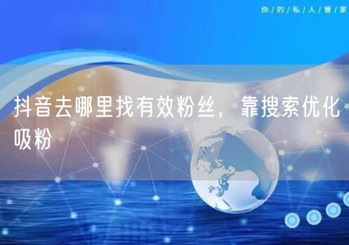 抖音去哪里找有效粉丝，靠搜索优化吸粉