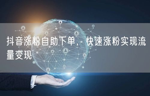抖音涨粉自助下单，快速涨粉实现流量变现