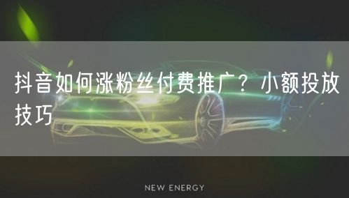 抖音如何涨粉丝付费推广？小额投放技巧