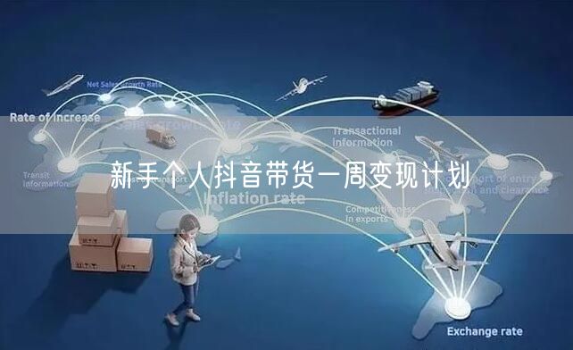 新手个人抖音带货一周变现计划