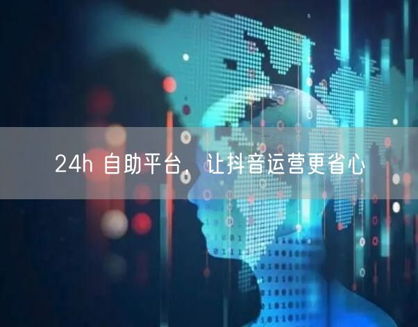 24h 自助平台，让抖音运营更省心