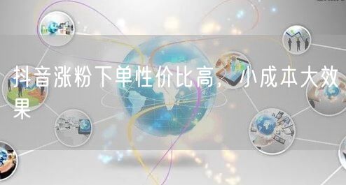 抖音涨粉下单性价比高，小成本大效果