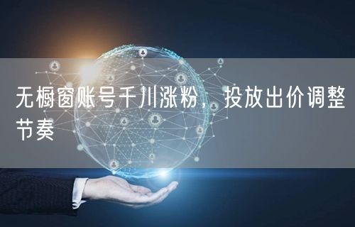 无橱窗账号千川涨粉，投放出价调整节奏