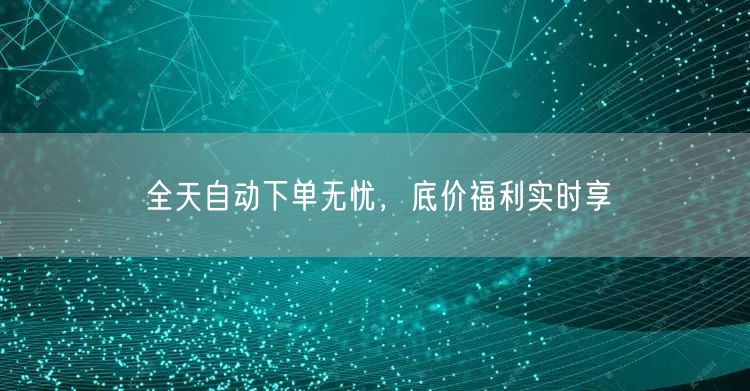 全天自动下单无忧，底价福利实时享