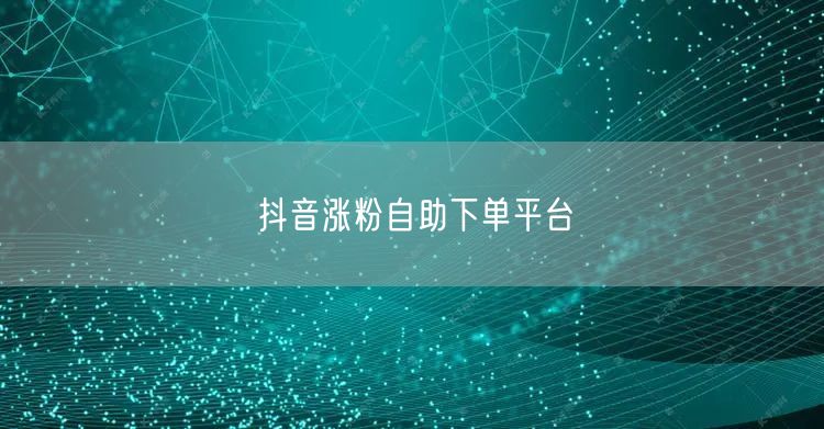 抖音涨粉自助下单平台