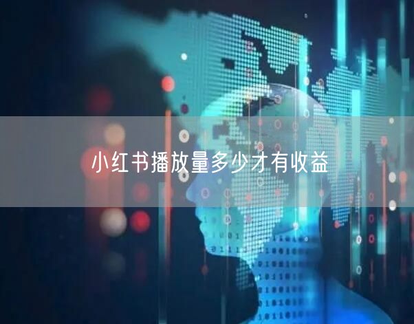 小红书播放量多少才有收益