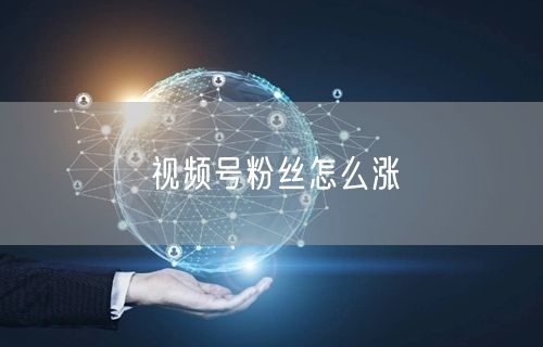 视频号粉丝怎么涨